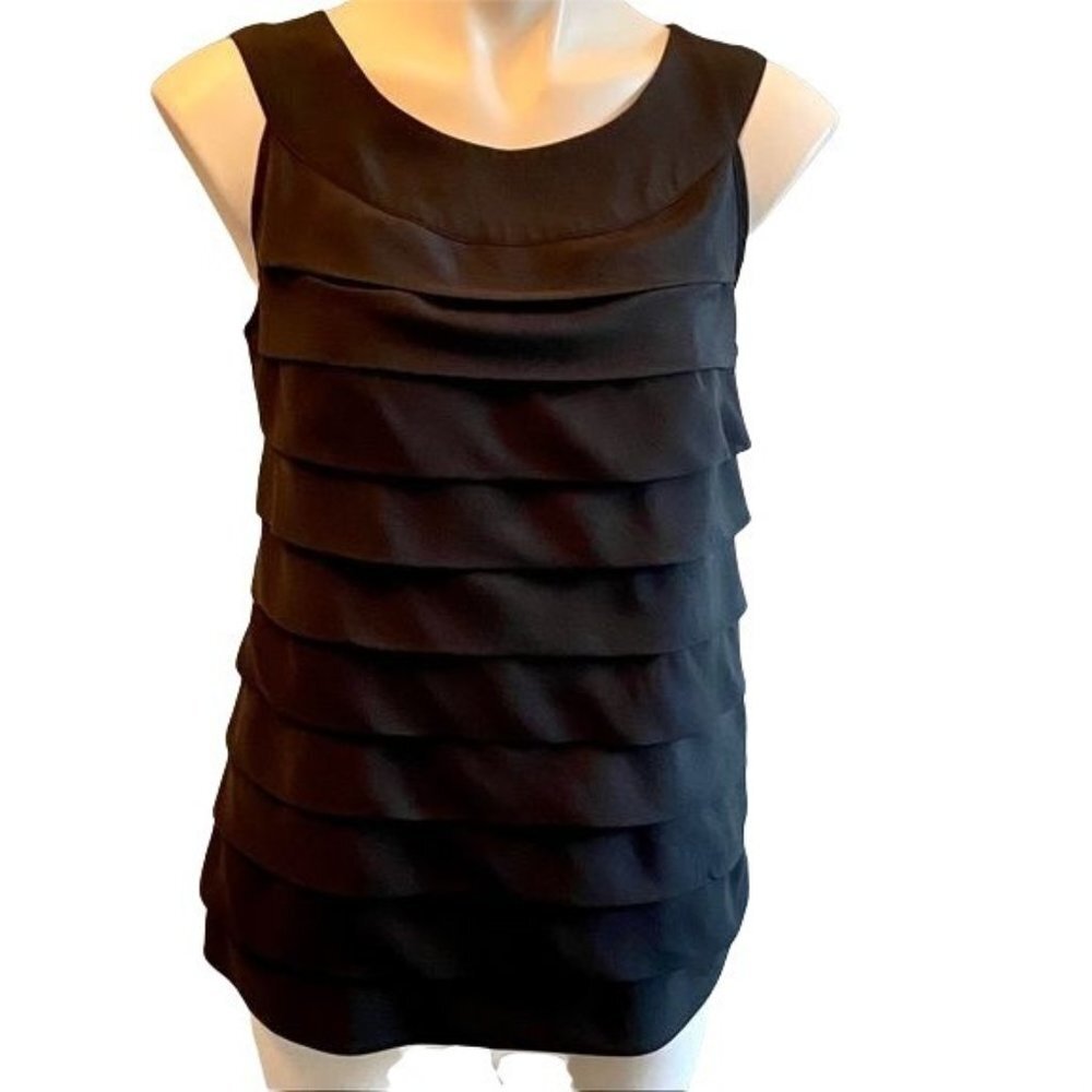 Merona Black Polyester Sleeveless Blouse Large